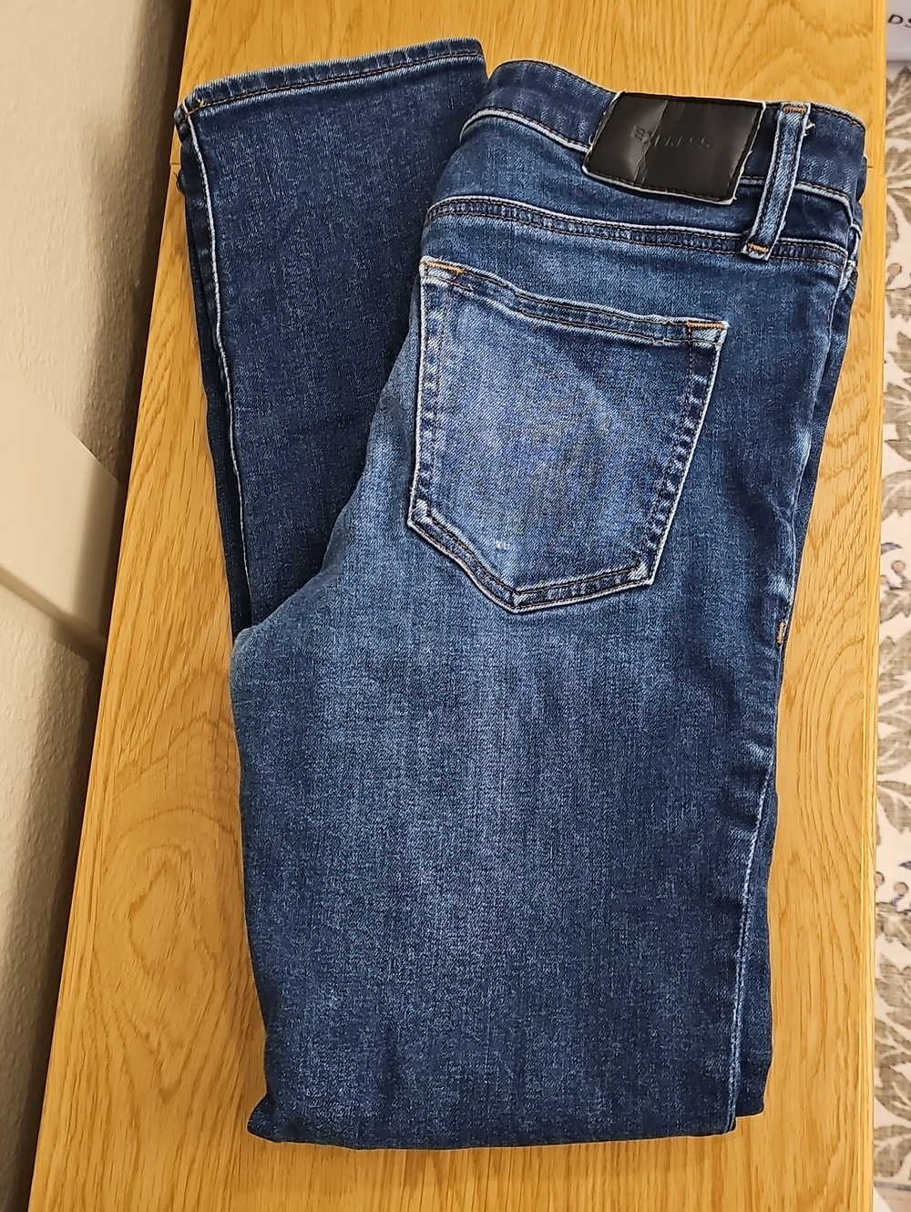 Express Men's 29x32 Slim Straight Leg Jeans in Dark Blue Wash